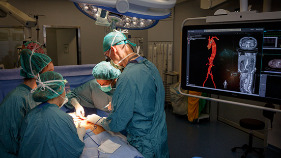 Vascular surgery operation in hospital